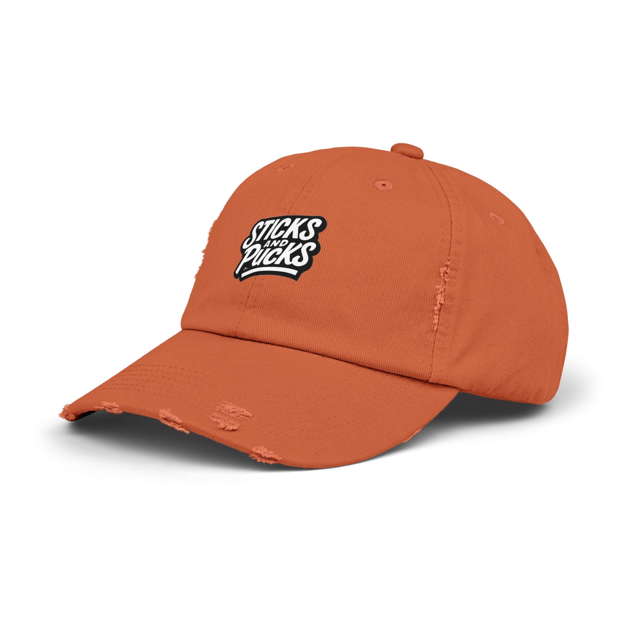 Sticks and Pucks Distressed Hat