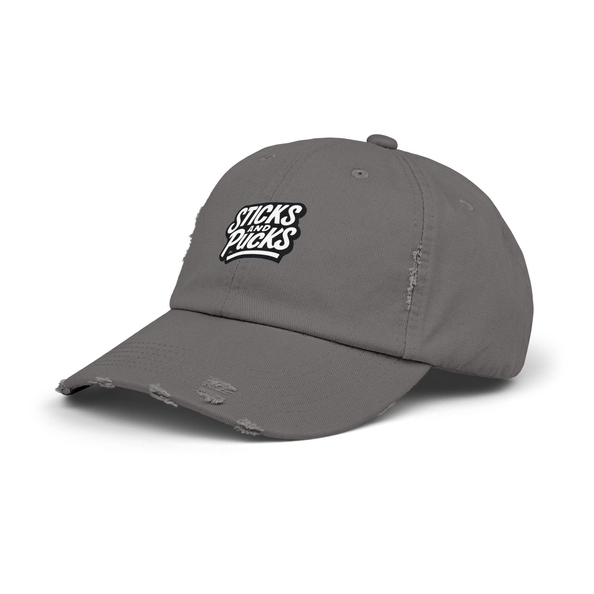 Sticks and Pucks Distressed Hat