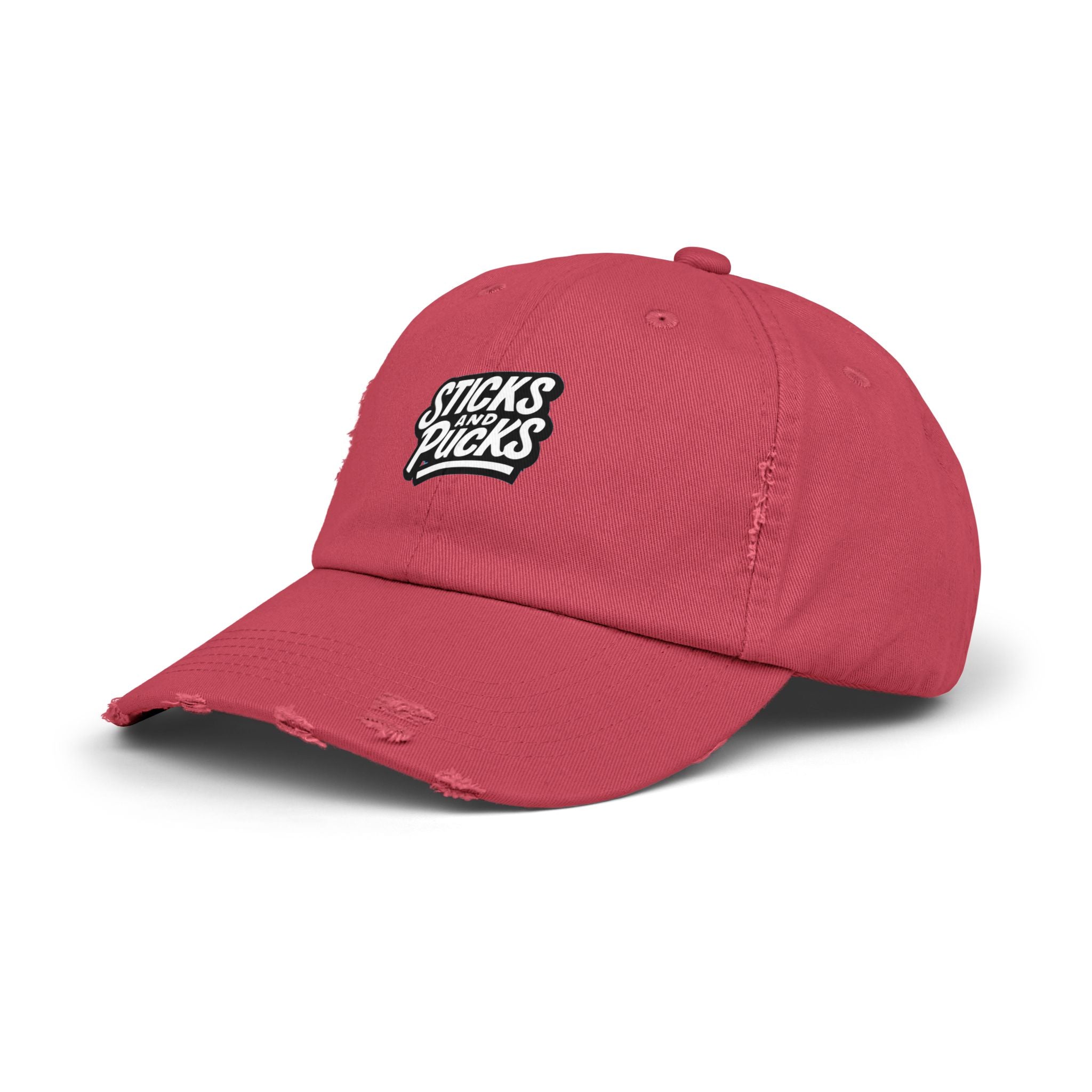Sticks and Pucks Distressed Hat
