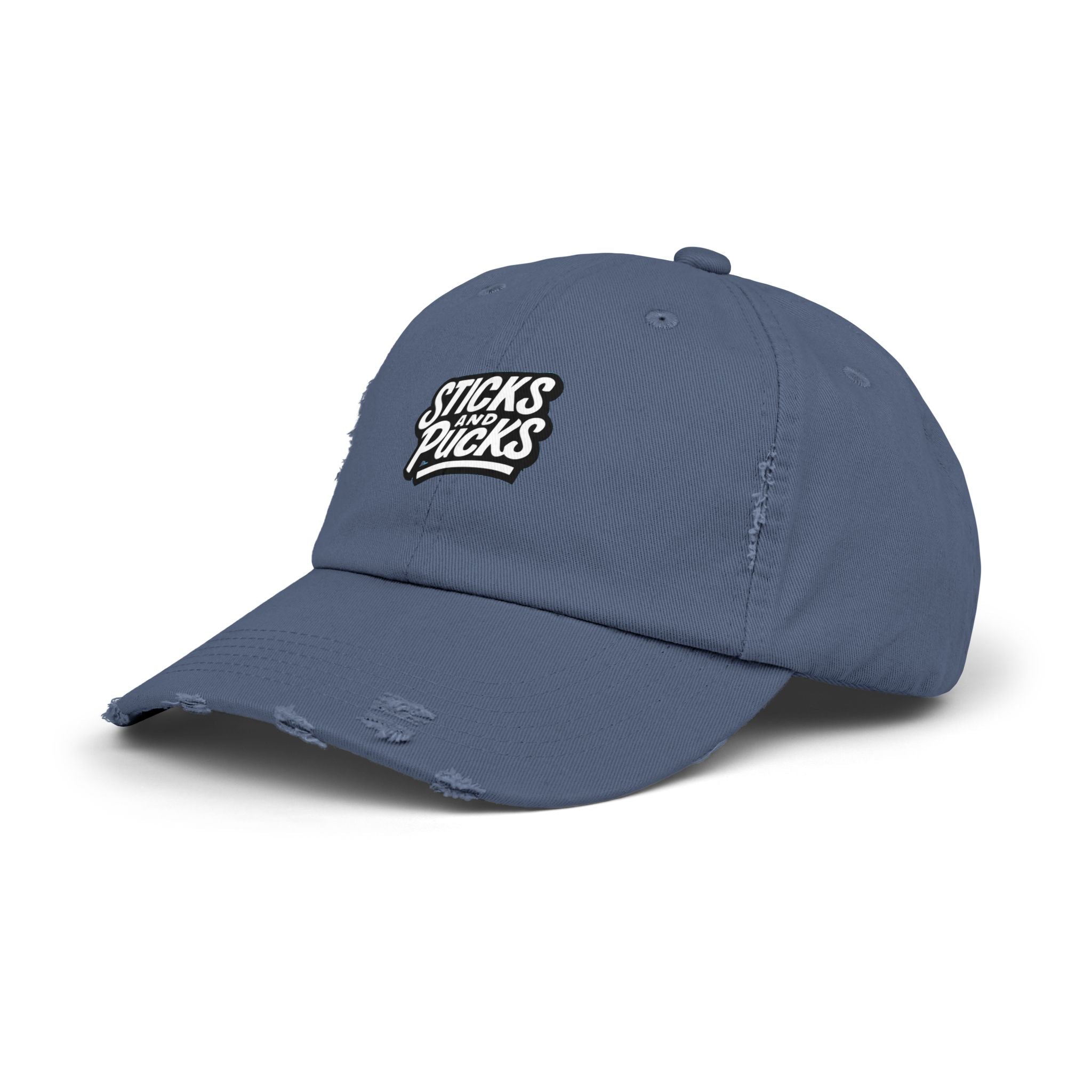 Sticks and Pucks Distressed Hat