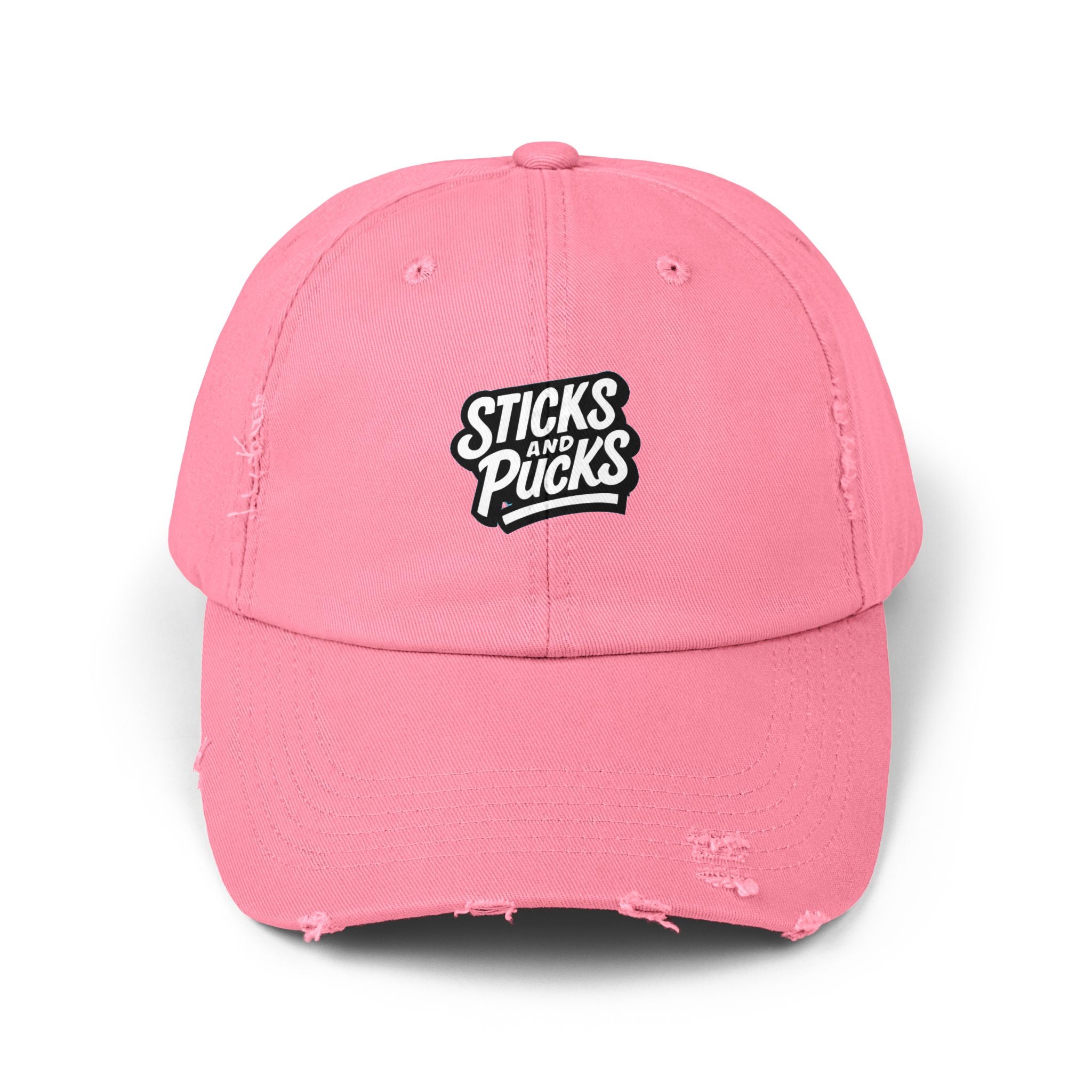 Sticks and Pucks Distressed Hat