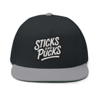 Sticks and Pucks Launch Flat Brim SnapBack Hat