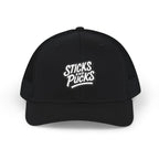Sticks and Pucks Embroidered Snapback Trucker Cap