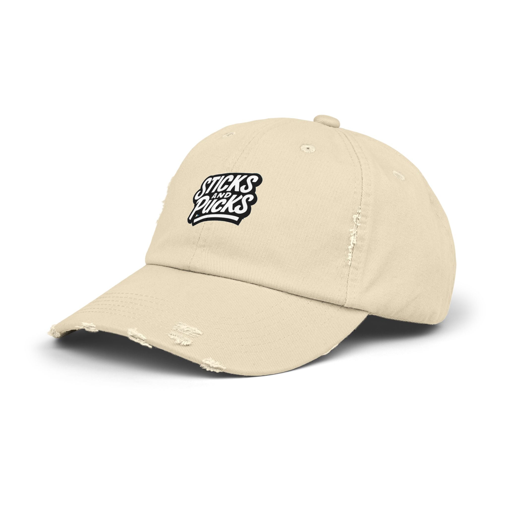Sticks and Pucks Distressed Hat