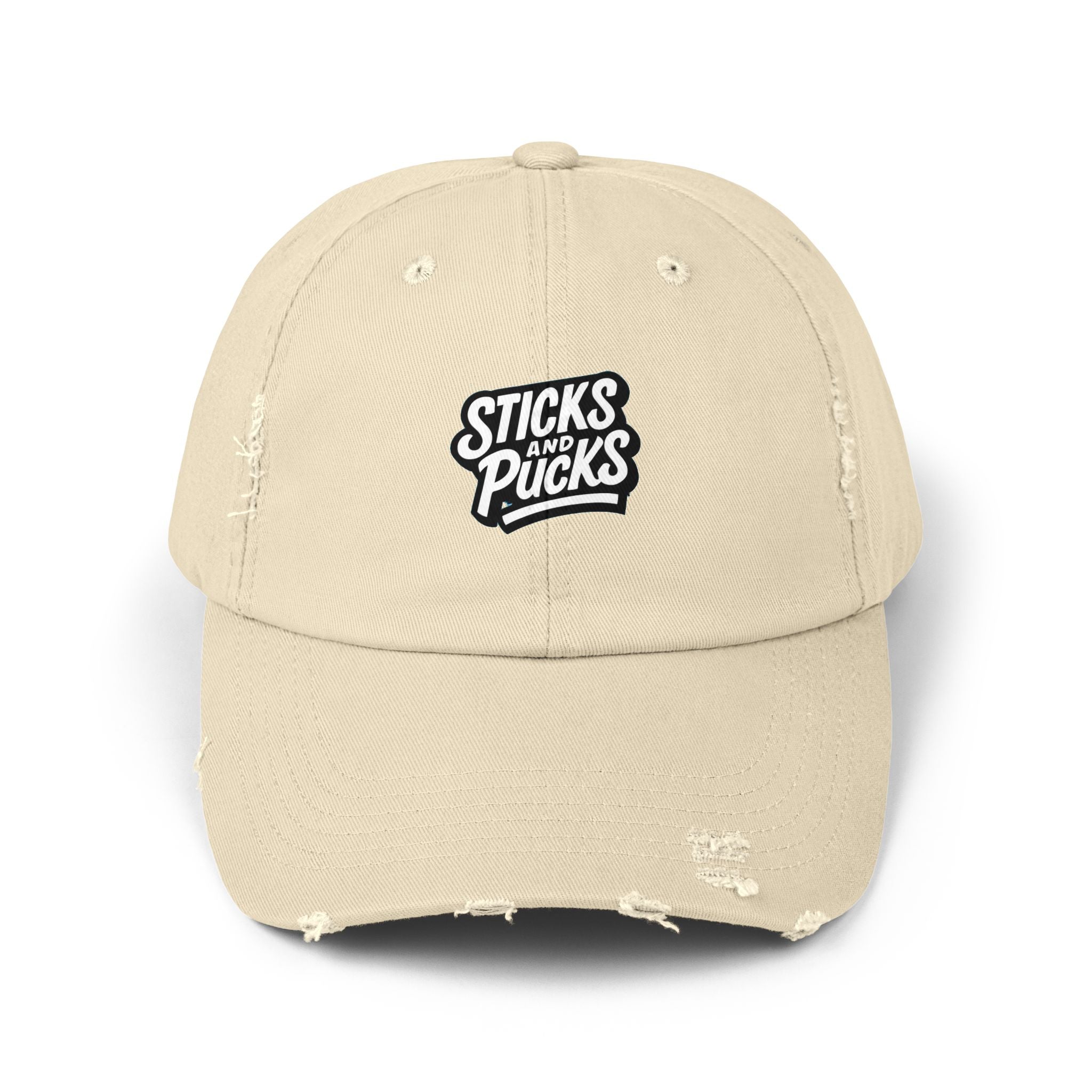 Sticks and Pucks Distressed Hat