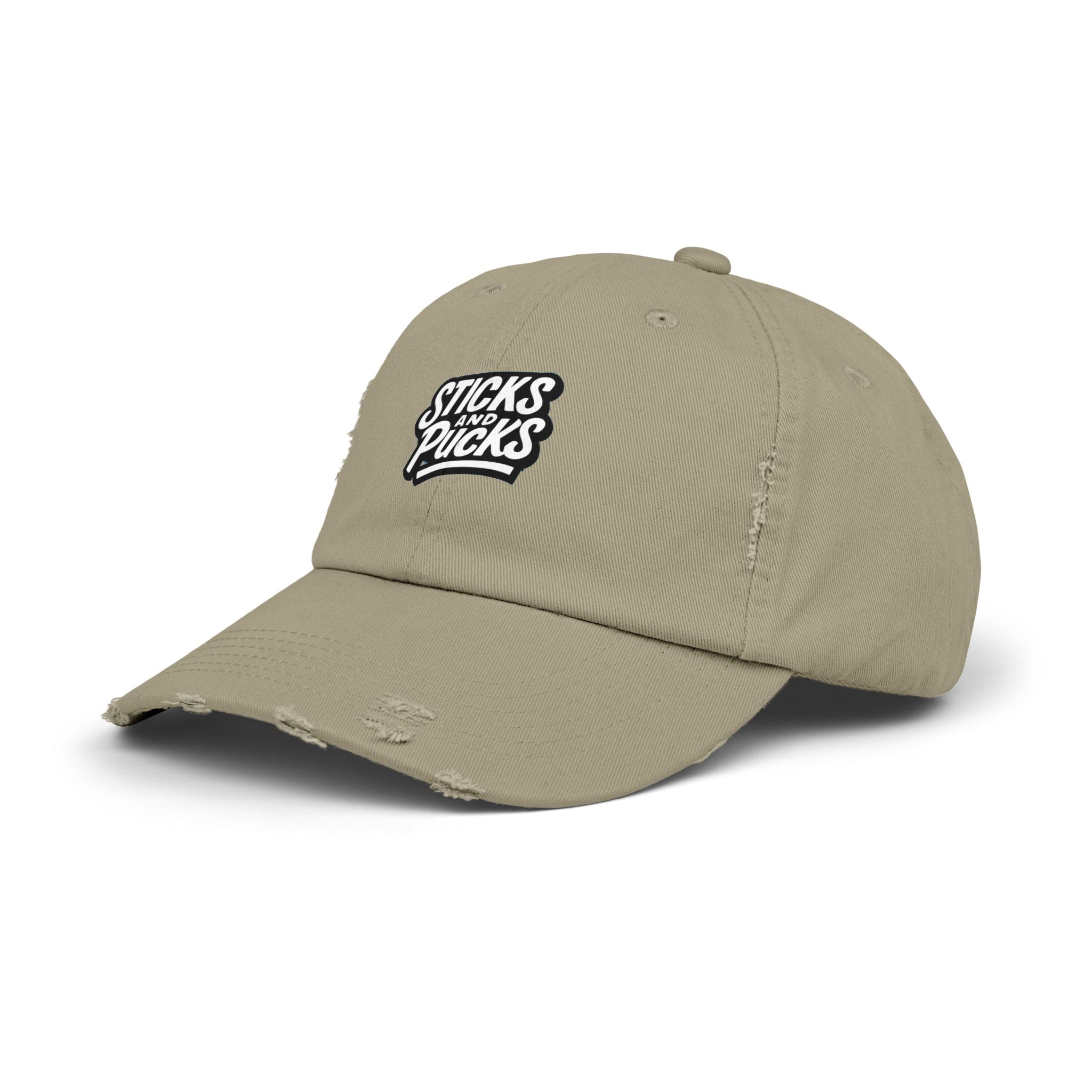 Sticks and Pucks Distressed Hat