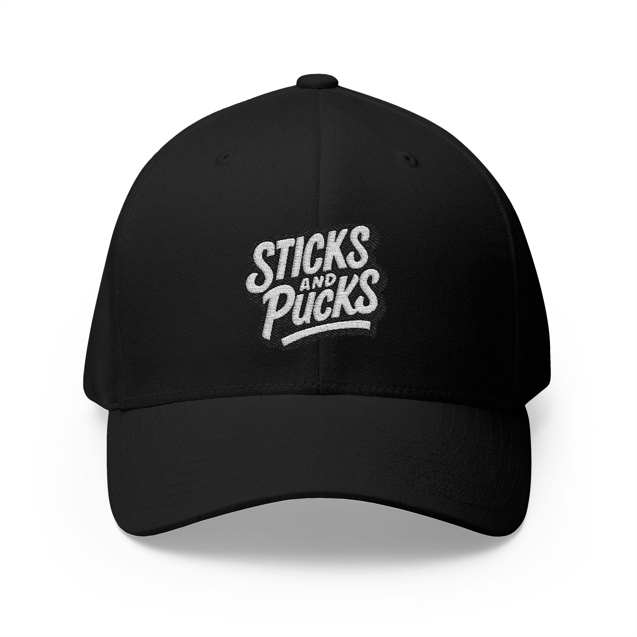 Sticks and Pucks Launch Embroidered FlexFit Hat