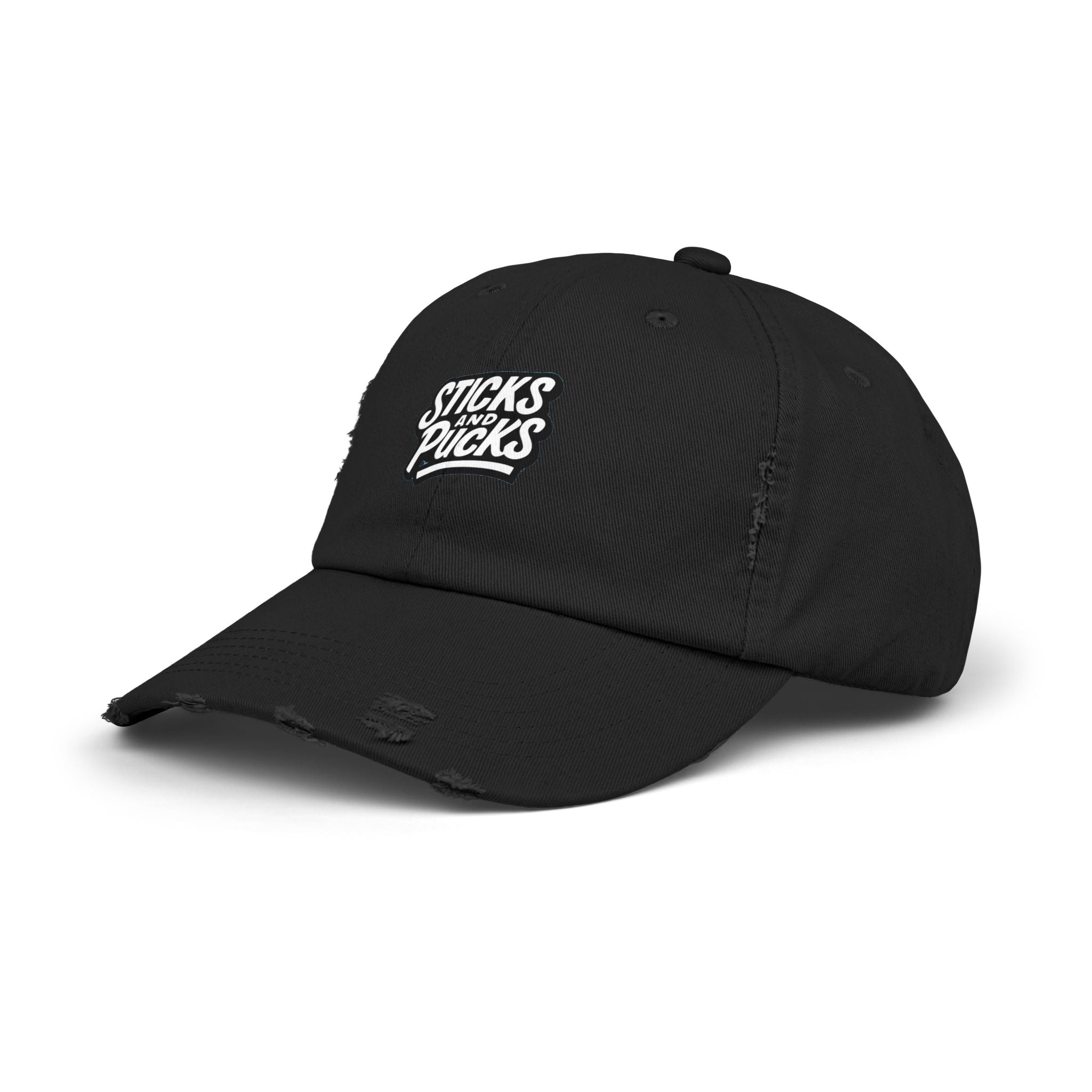 Sticks and Pucks Distressed Hat