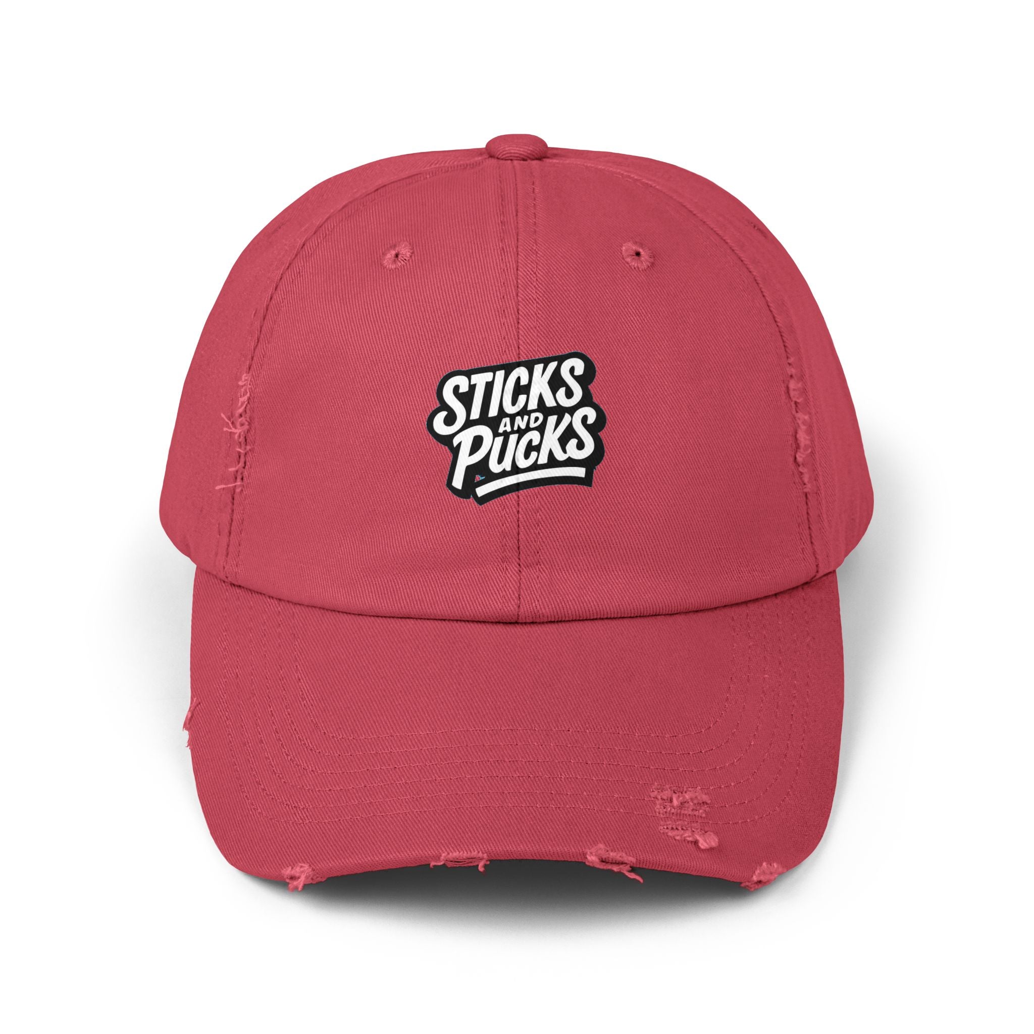 Sticks and Pucks Distressed Hat