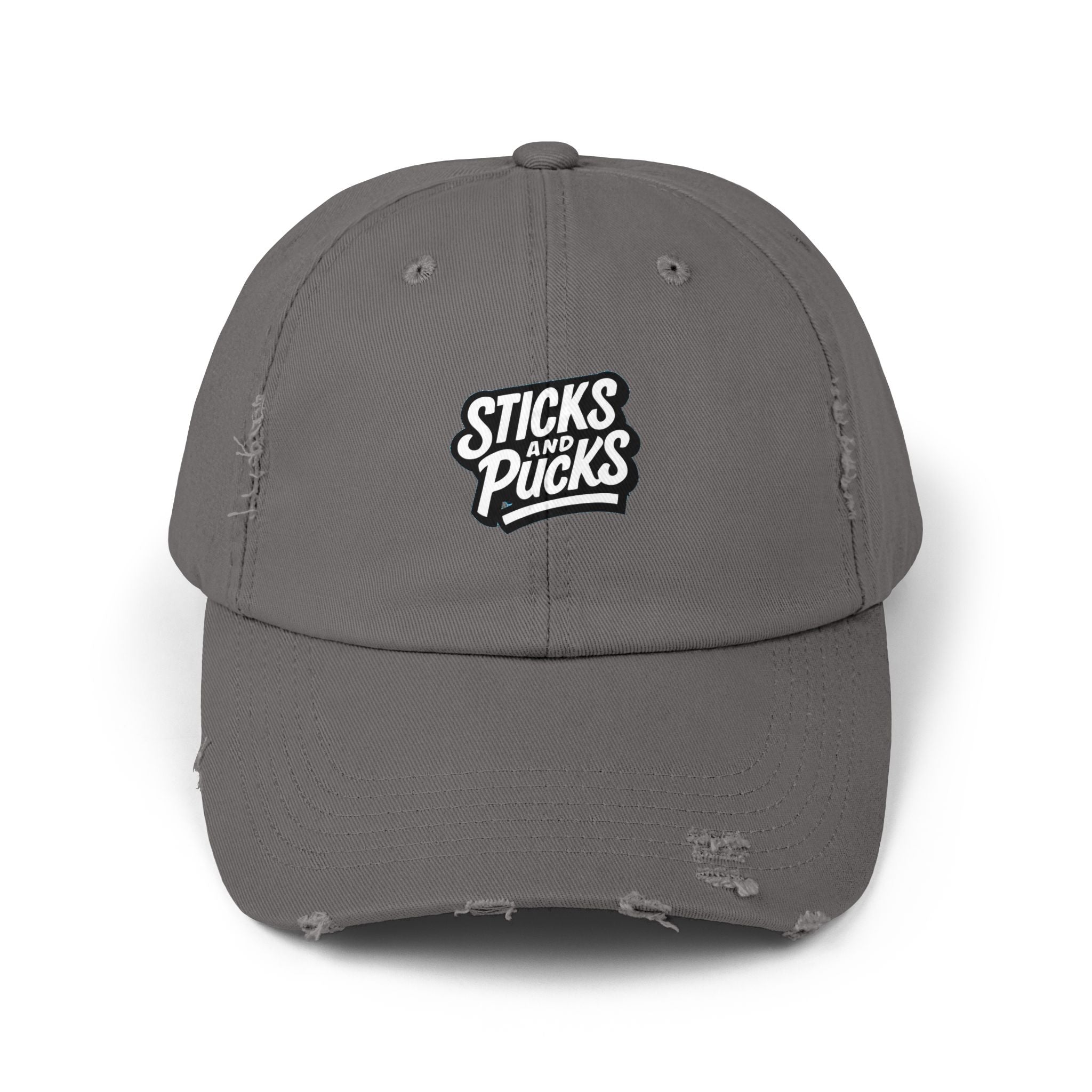 Sticks and Pucks Distressed Hat